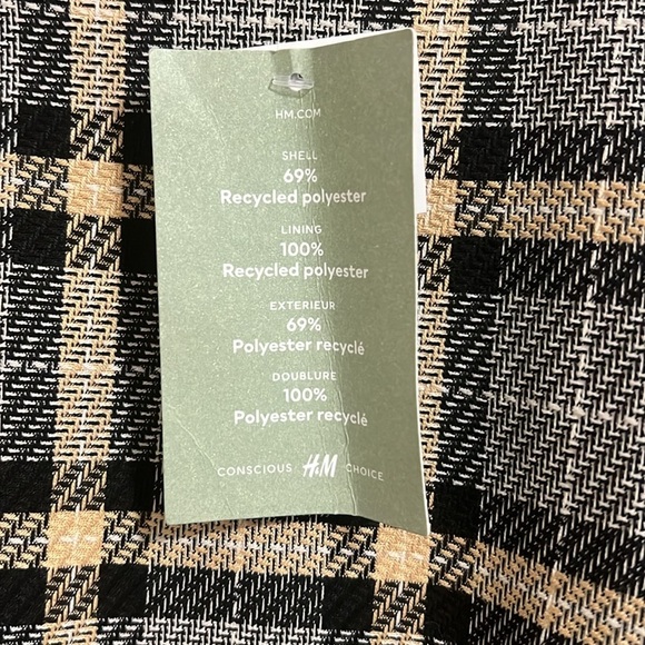 NWT HM cream and black long sleeved shift dress - Picture 4 of 11